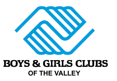 Blue intertwined lines forming a hand symbol.