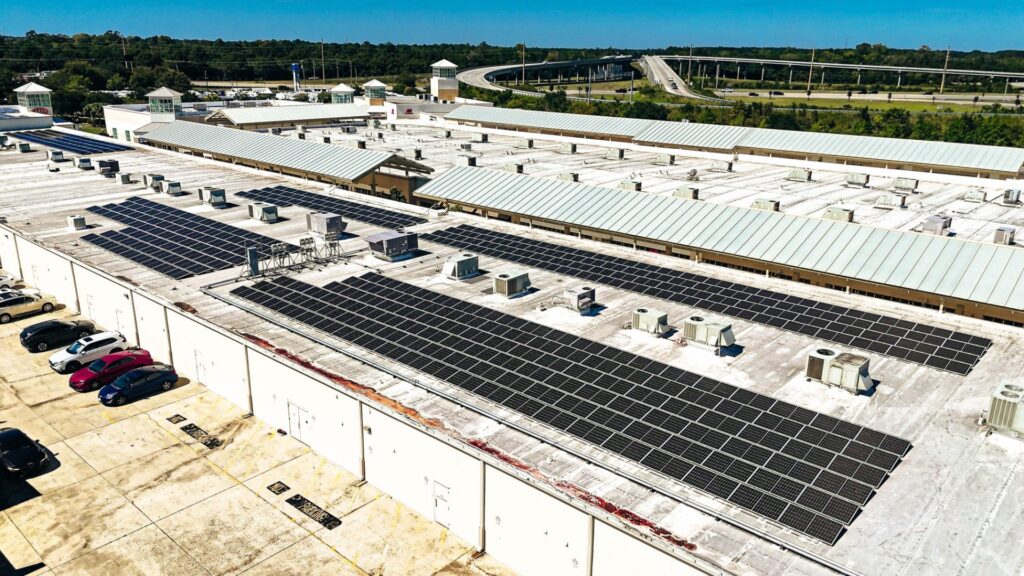 Retail outlet center solar installation in Myrtle Beach, SC by Plankton Energy